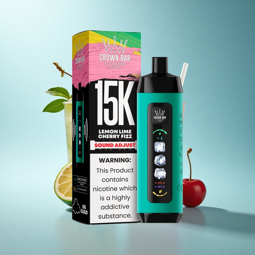 Al Fakher 15K Ice Adjust Clouds 22mL Mesh Disposable – Lemon Lime Cherry Fizz