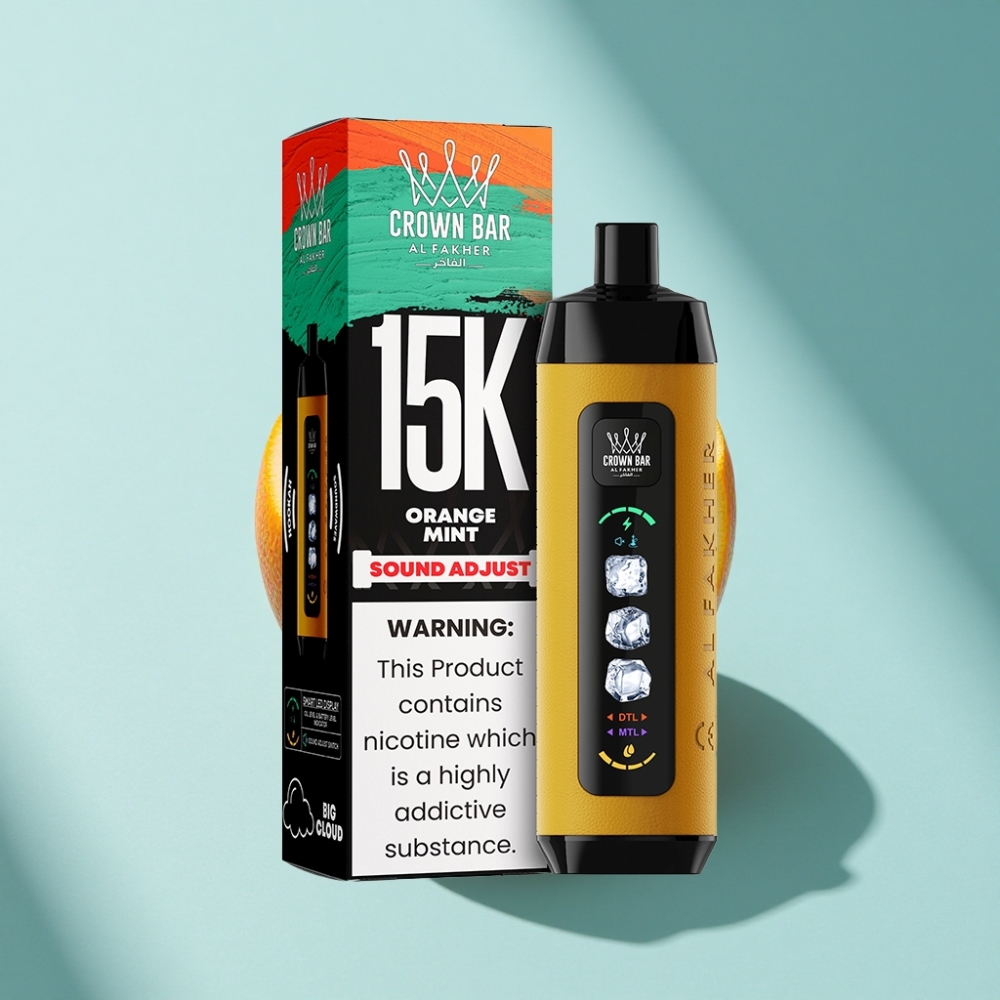 Al Fakher 15K Ice Adjust Clouds 22mL Mesh Disposable Orange Mint