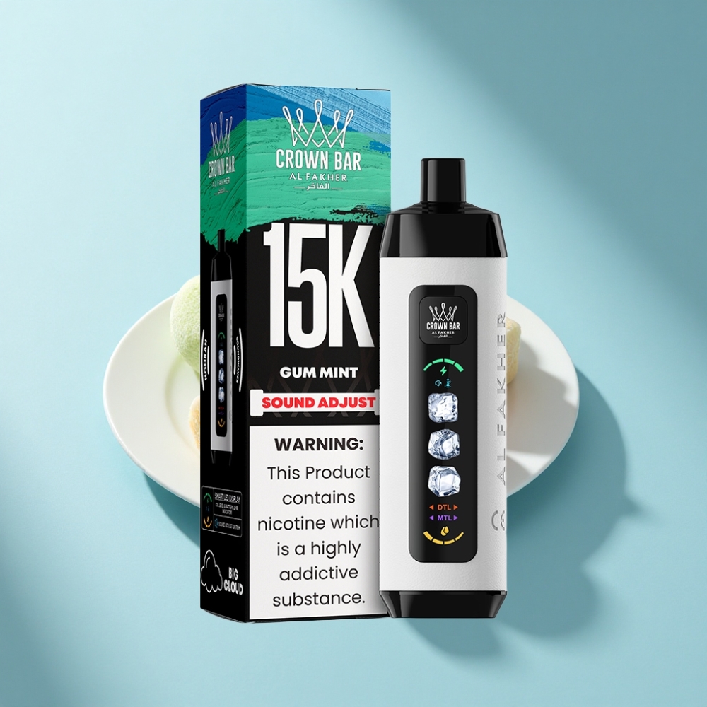 Al Fakher 15K Ice Adjust Clouds Disposable – 22mL Mesh Coil, Gum Mint, LED Display, Type-C