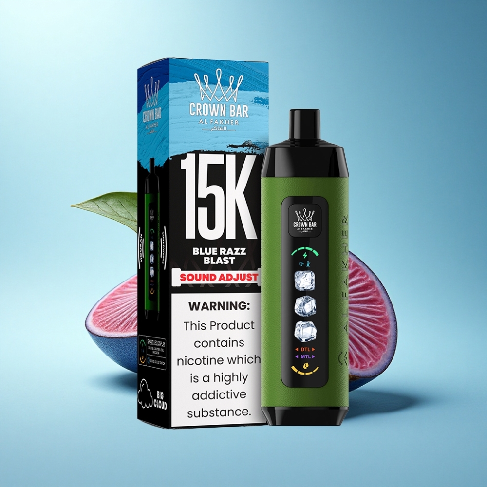 Al Fakher 15K Ice Adjust Clouds Disposable Device 22mL Blue Razz Blast 850mAh Mesh Coil