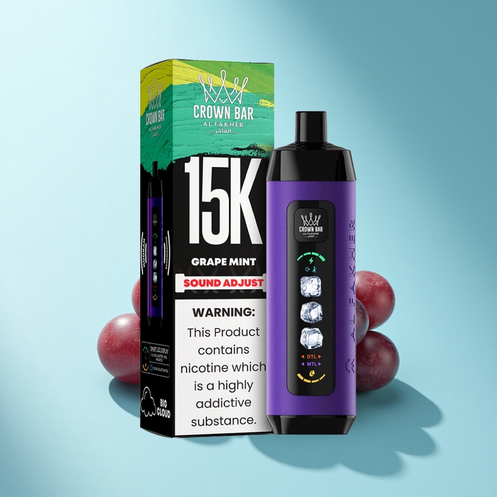 Al Fakher 15k Ice Adjust Clouds Disposable 22mL Mesh 850mAh Type-C Grape Mint