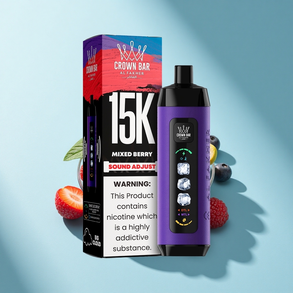 Al Fakher 15k Ice Adjust Clouds Disposable Device 22ml Mixed Berry 15000 Puffs Mesh Coil