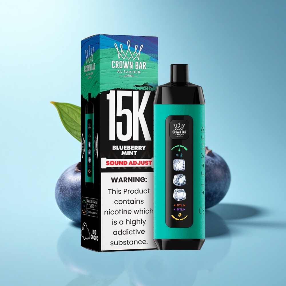 Al Fakher 15k Ice Adjust Clouds Disposable Device Blueberry Mint 22mL 850mAh Mesh Coil