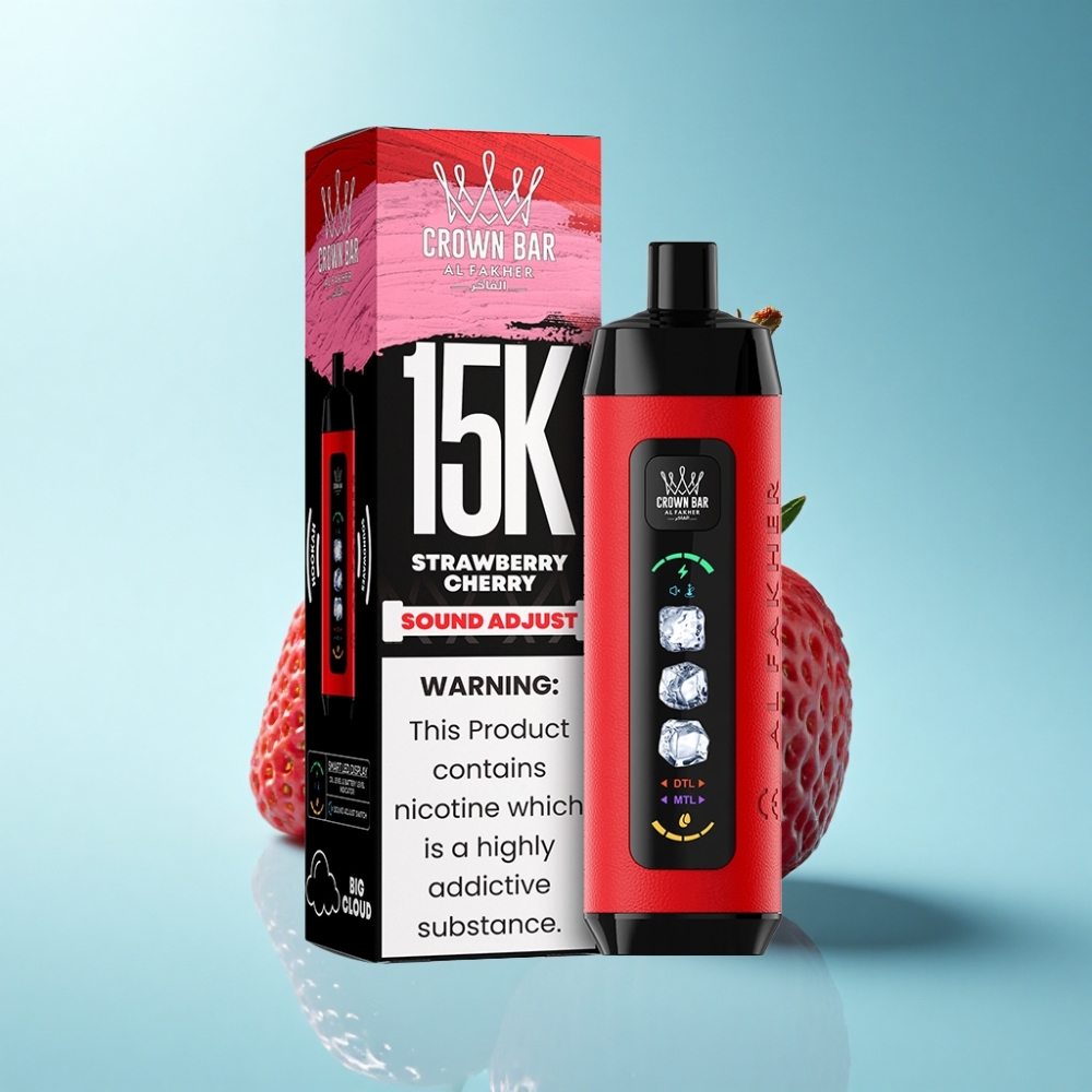 Al Fakher 15k Ice Adjust Clouds Disposable Device Strawberry Cherry 22mL 850mAh Mesh Coil