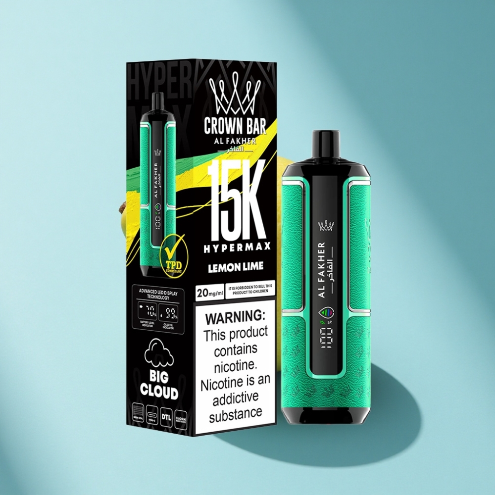 Al Fakher Crown Bar 15K Hypermax 22ml 600mAh DTL Lemon Lime Disposable Vape