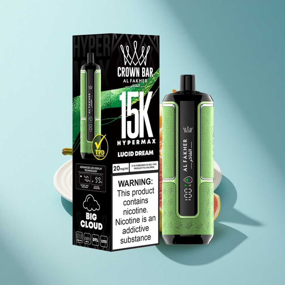 Al Fakher Crown Bar Hypermax 15K DTL 22ml Lucid Dream Disposable Vape