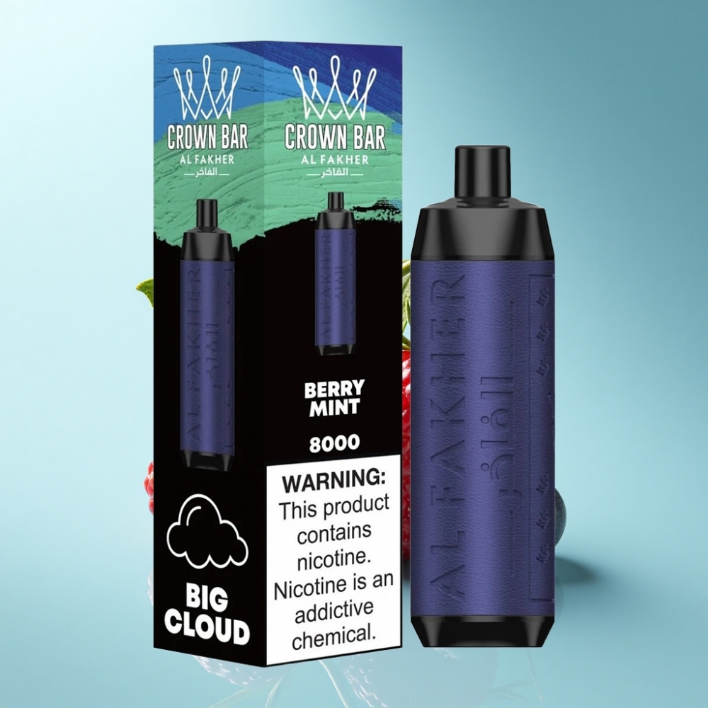 Al Fakher Crown Bar 8000 Crystal Berry Mint Disposable Vape – 18mL, 5mg, 600mAh