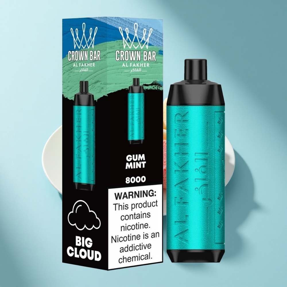 Al Fakher Crown Bar 8000 Crystal Disposable Vape 18ml Gum Mint USB-C