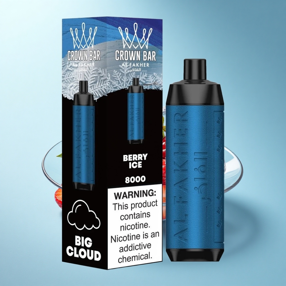 Al Fakher Crown Bar 8000 Crystal Disposable Vape Berry Ice 18mL 5mg