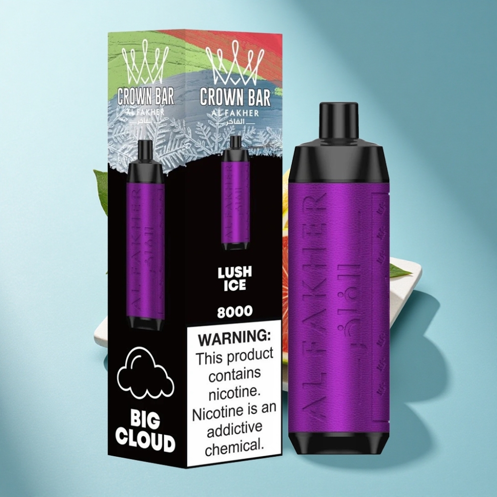 Al Fakher Crown Bar 8000 Crystal Disposable Vape Ice Lush – 18ml, 5mg, USB-C