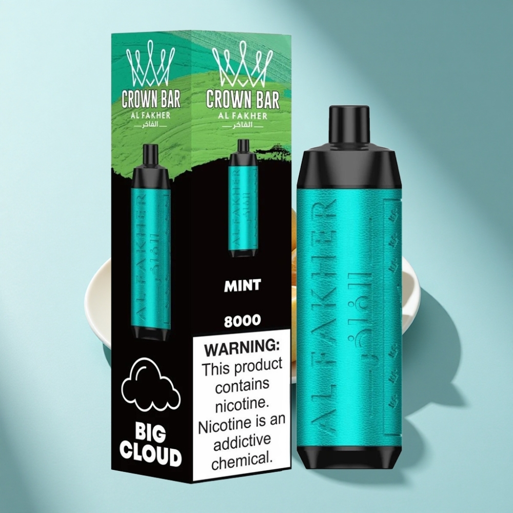 Al Fakher Crown Bar 8000 Crystal Disposable Vape Mint 18mL 5mg