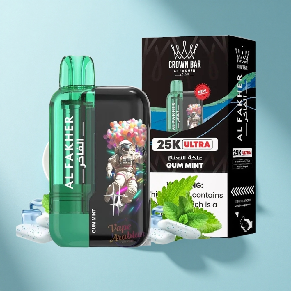 Al Fakher Crown Bar Ultra 25K Mesh Disposable Vape Gum Mint