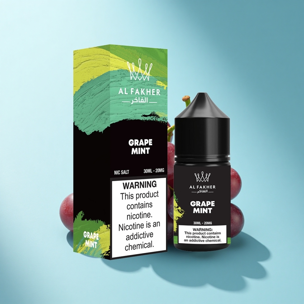 AL Fakher Nicotine Salt E-Liquid 30ml Grape Mint – 20MG Pod Vape Juice