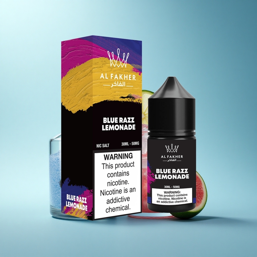 AL Fakher Nicotine Salt E-Liquid 50MG Blue Razz Lemonade 30ml Pod Vape Juice