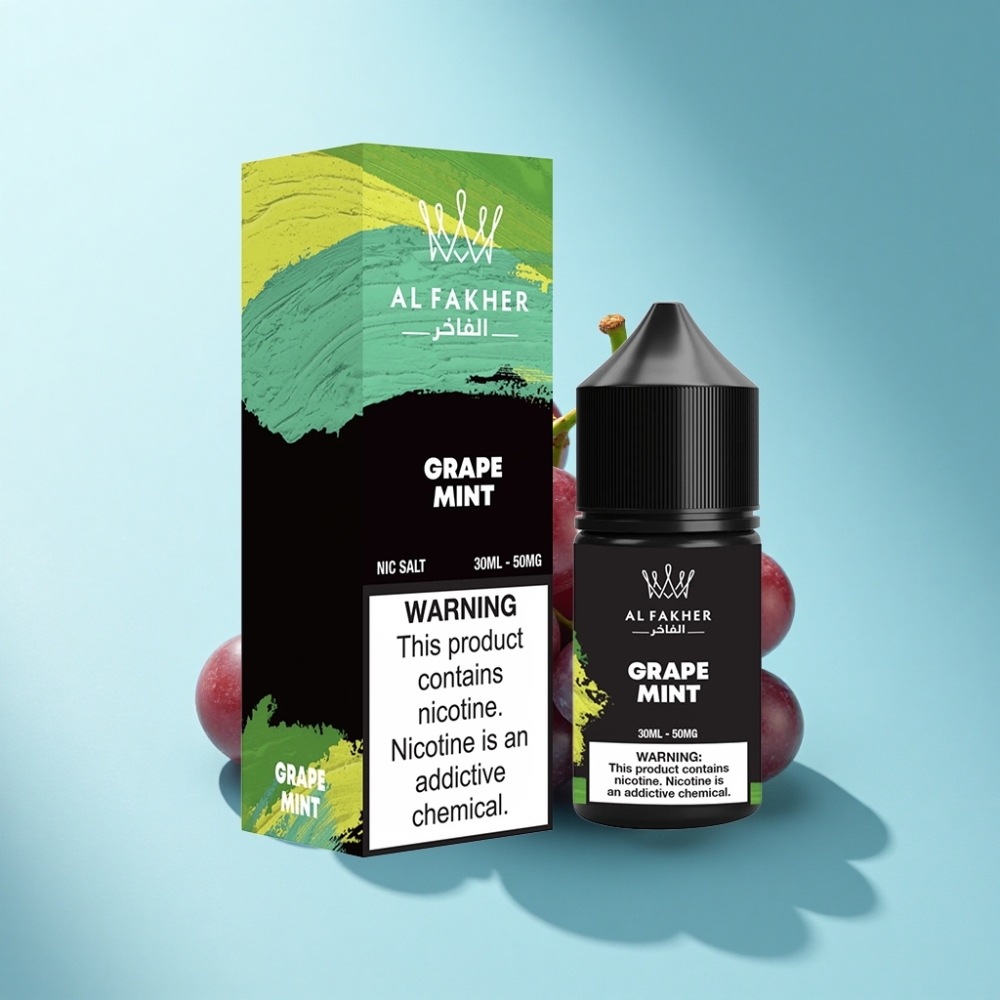 AL Fakher Nicotine Salt E-Liquid 50MG Grape Mint 30ml Pod Vape Juice
