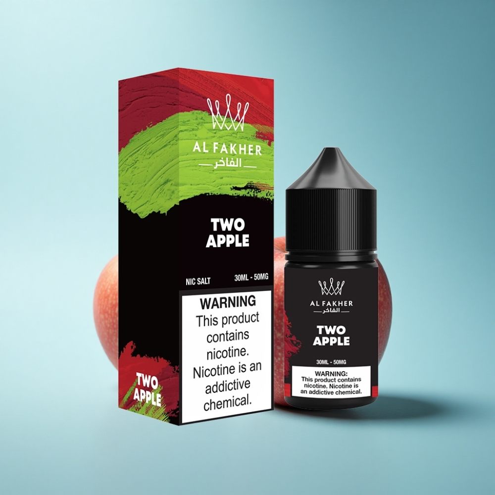 AL Fakher Nicotine Salt E-Liquid 50MG Two Apple Pod Vape Juice 30ml