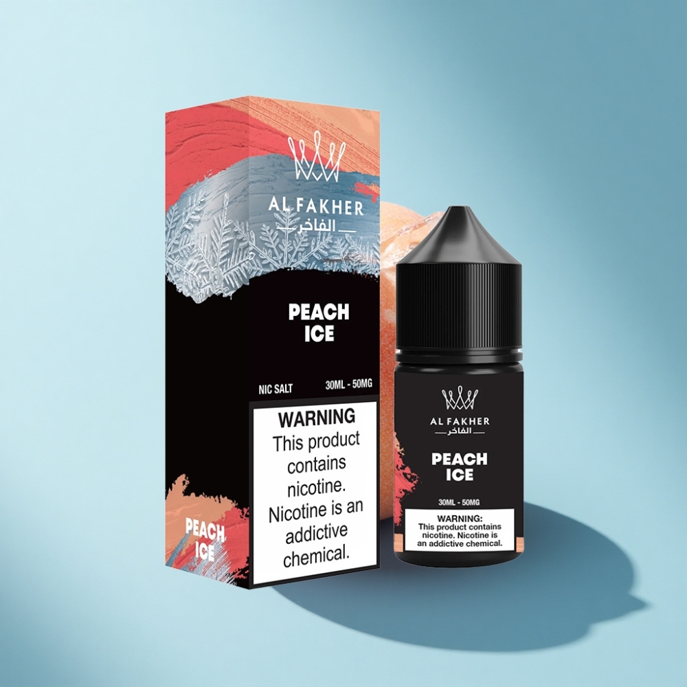 AL Fakher Nicotine Salt Peach Ice 50MG E-Liquid Pod Vape Juice 30ml