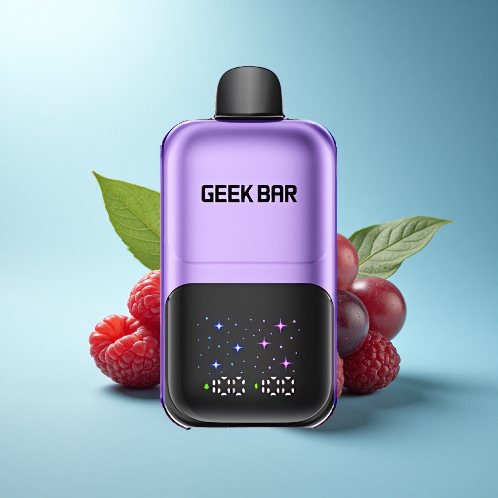 GEEK BAR 2GO 50000 Puffs Dual Tank Adjustable Flavors Disposable Vape Pen Grape & Raspberry