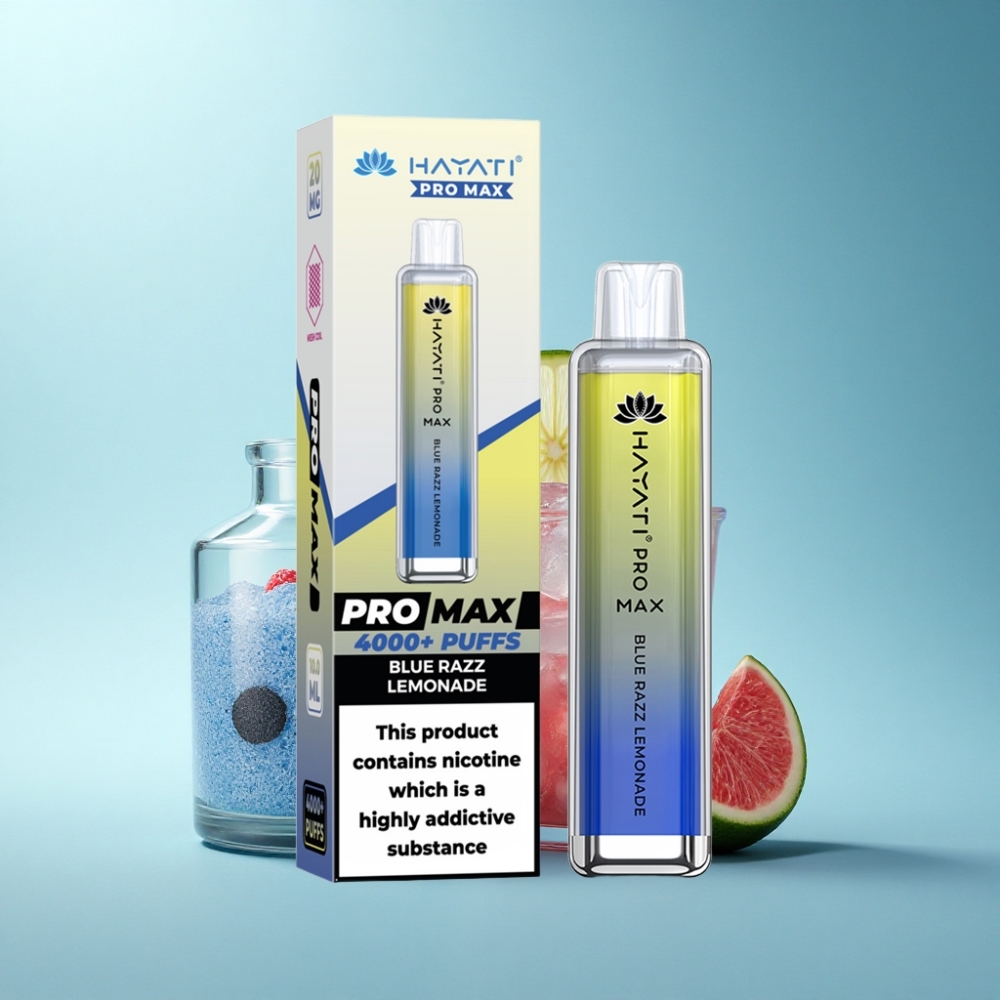 Hayati Pro Max 4000 Puffs Rechargeable Disposable Vape Blue Razz Lemonade