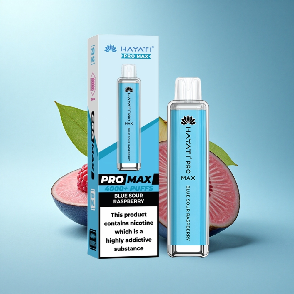 Hayati Pro Max 4000 Puffs Rechargeable Disposable Vape Blue Sour Raspberry