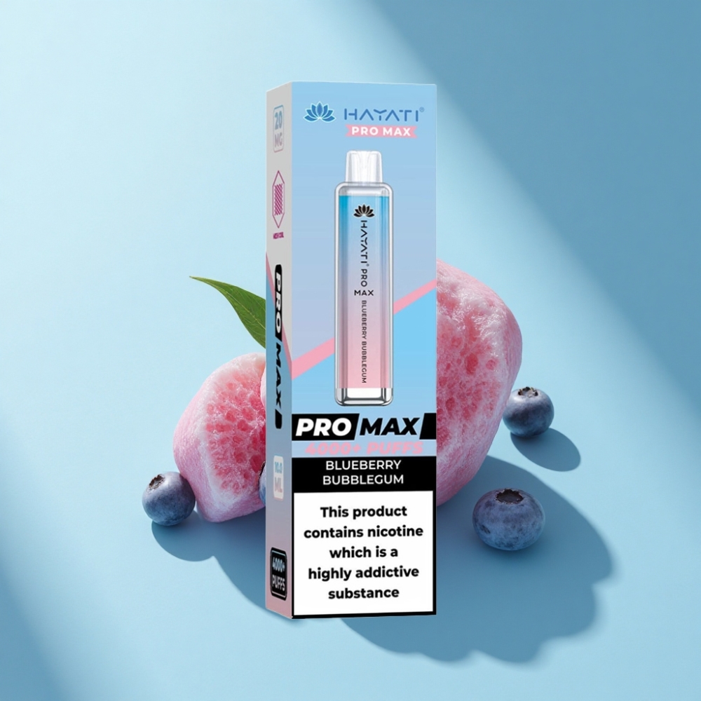 Hayati Pro Max 4000 Puffs Rechargeable Disposable Vape Blueberry Bubblegum