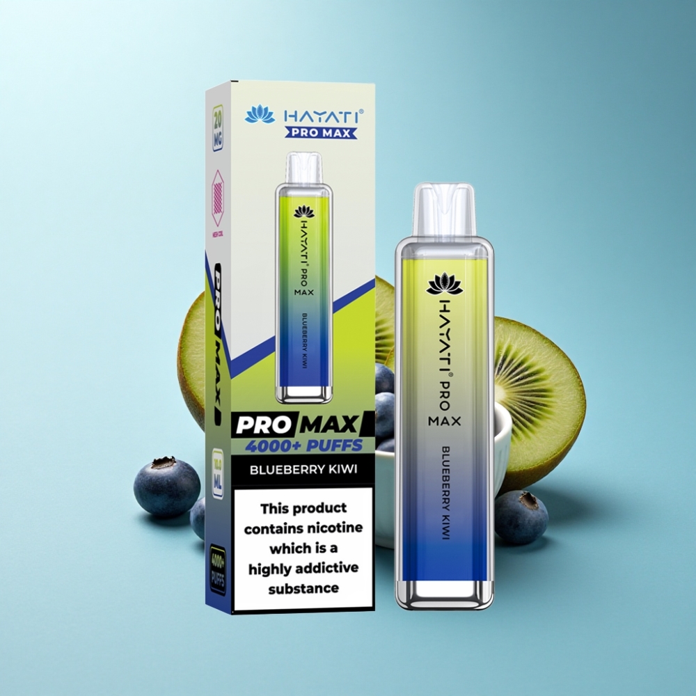 Hayati Pro Max 4000 Puffs Rechargeable Disposable Vape Blueberry Kiwi