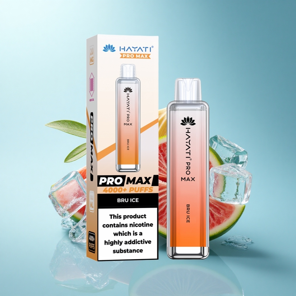 Hayati Pro Max 4000 Puffs Rechargeable Disposable Vape Bru Ice Dual Mesh Coil