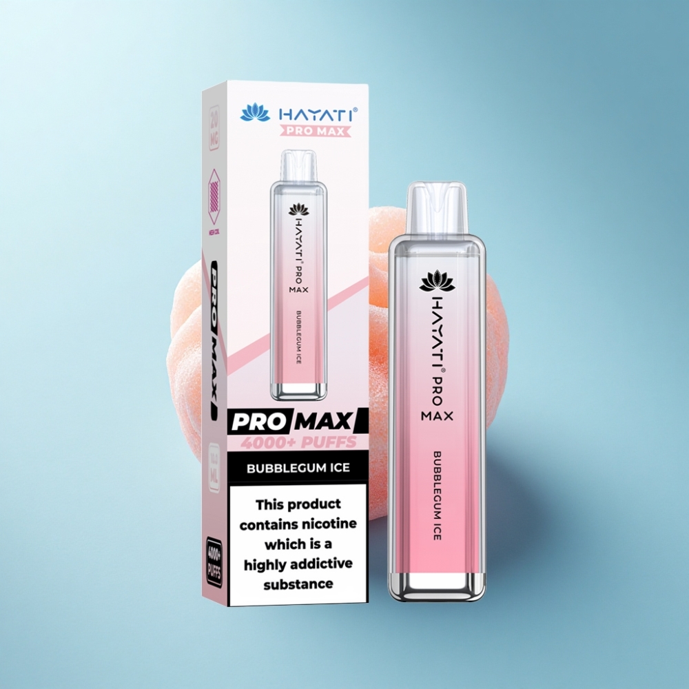 Hayati Pro Max 4000 Puffs Rechargeable Disposable Vape Bubblegum Ice