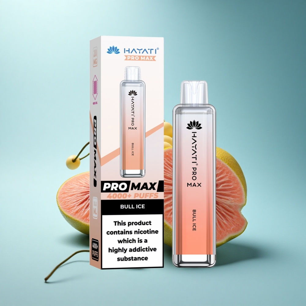 Hayati Pro Max 4000 Puffs Rechargeable Disposable Vape Bull Ice Dual Mesh Coil