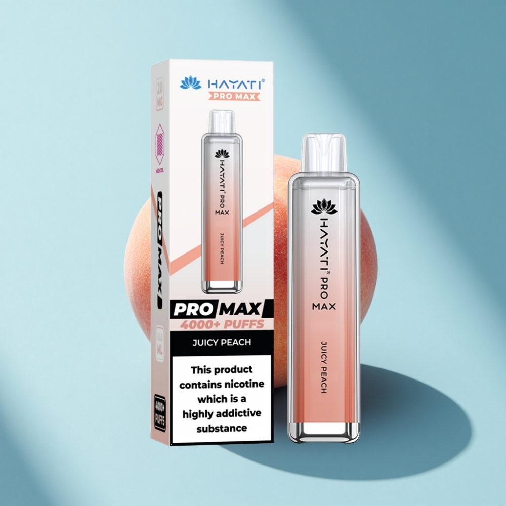 Hayati Pro Max 4000 Puffs Rechargeable Disposable Vape Juicy Peach
