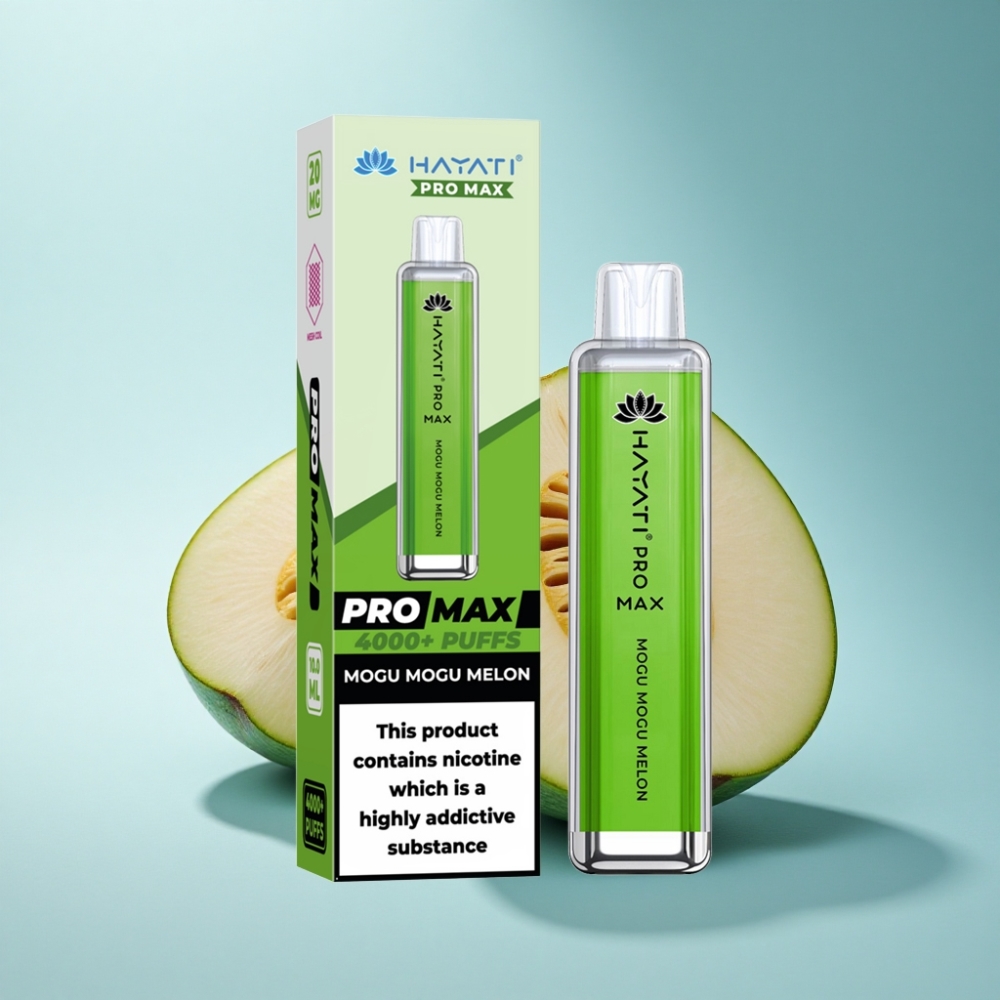 Hayati Pro Max 4000 Puffs Rechargeable Disposable Vape Mogu Mogu Melon