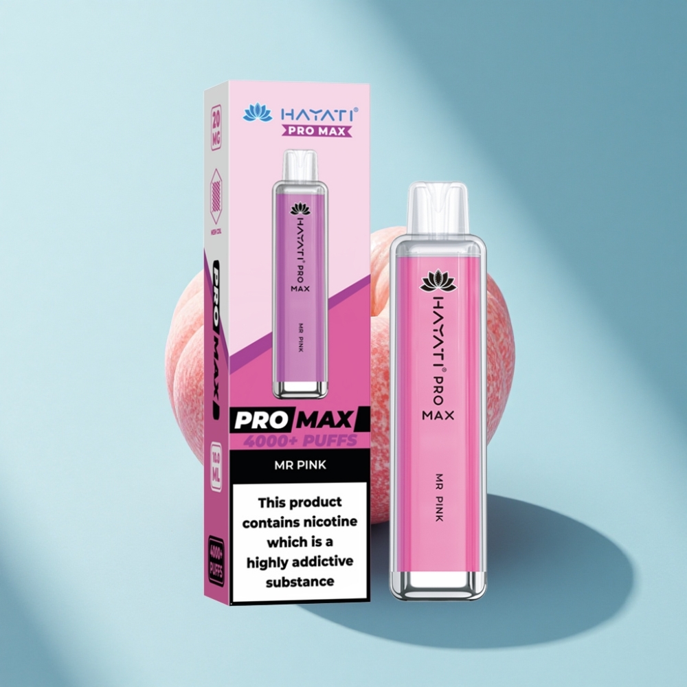 Hayati Pro Max 4000 Puffs Rechargeable Disposable Vape Mr Pink