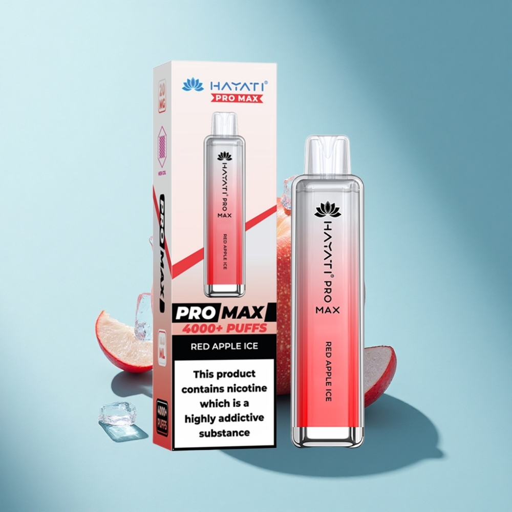 Hayati Pro Max 4000 Puffs Rechargeable Disposable Vape Red Apple Ice