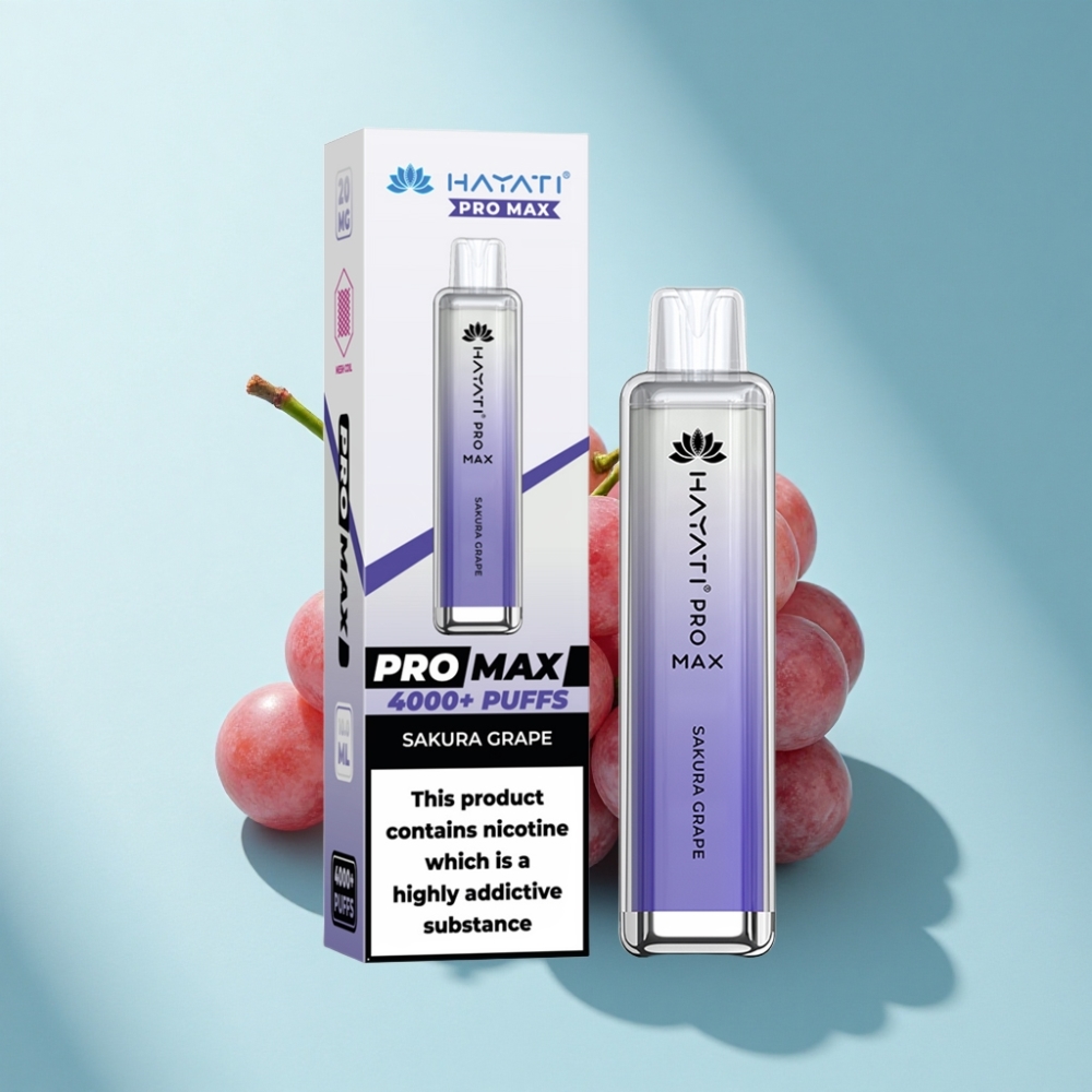 Hayati Pro Max 4000 Puffs Rechargeable Disposable Vape Sakura Grape