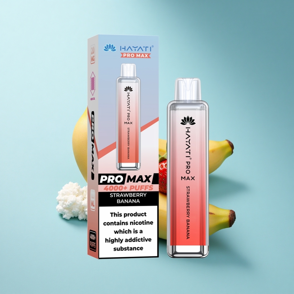 Hayati Pro Max 4000 Puffs Rechargeable Disposable Vape Strawberry Banana