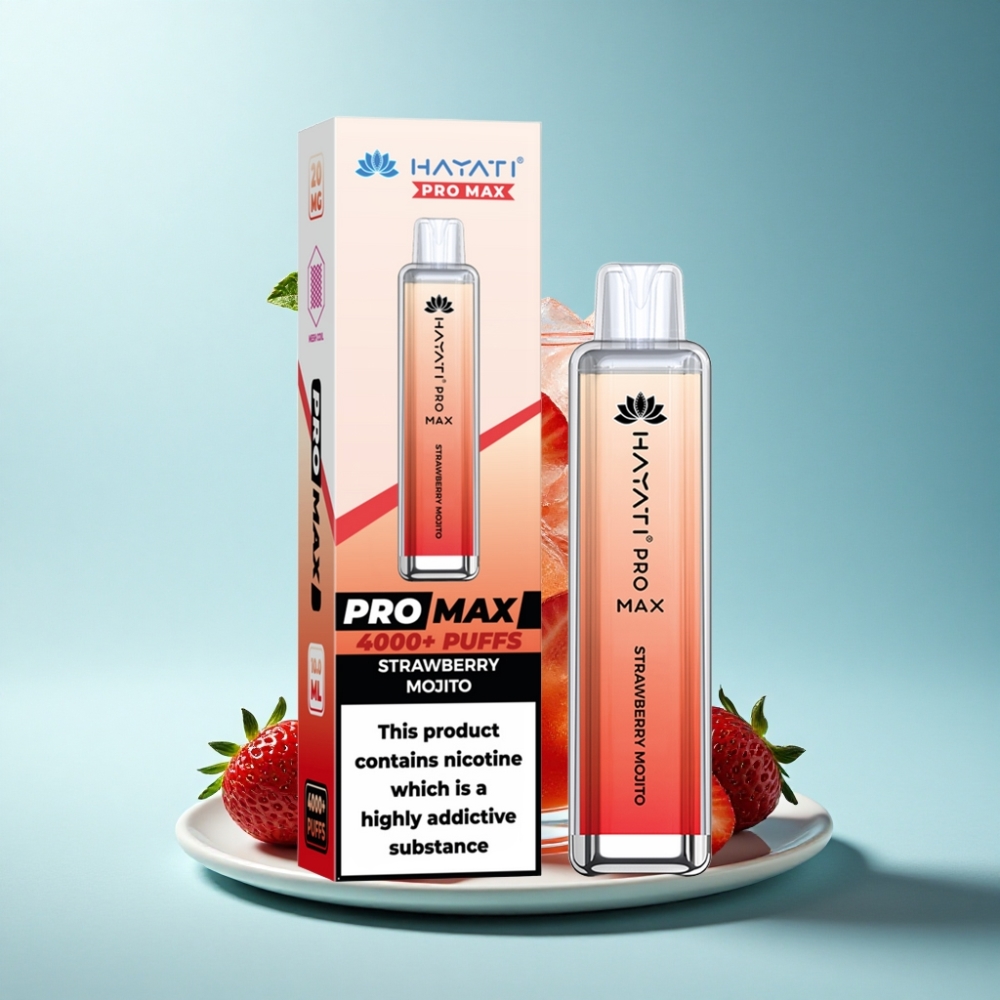 Hayati Pro Max 4000 Puffs Rechargeable Disposable Vape Strawberry Mojito
