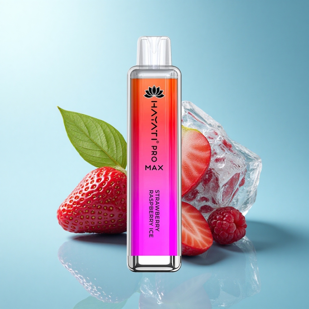 Hayati Pro Max 4000 Puffs Rechargeable Disposable Vape Strawberry Raspberry Ice
