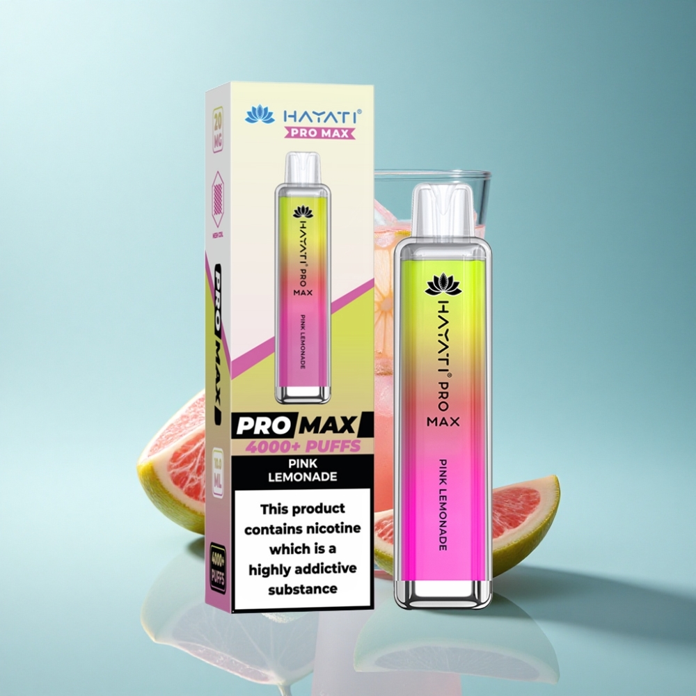 Hayati Pro Max 4000 Puffs Rechargeable Pink Lemonade Disposable Vape