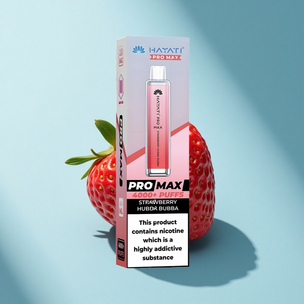 Hayati Pro Max 4000 Puffs Rechargeable Strawberry Hubba Bubba Disposable Vape