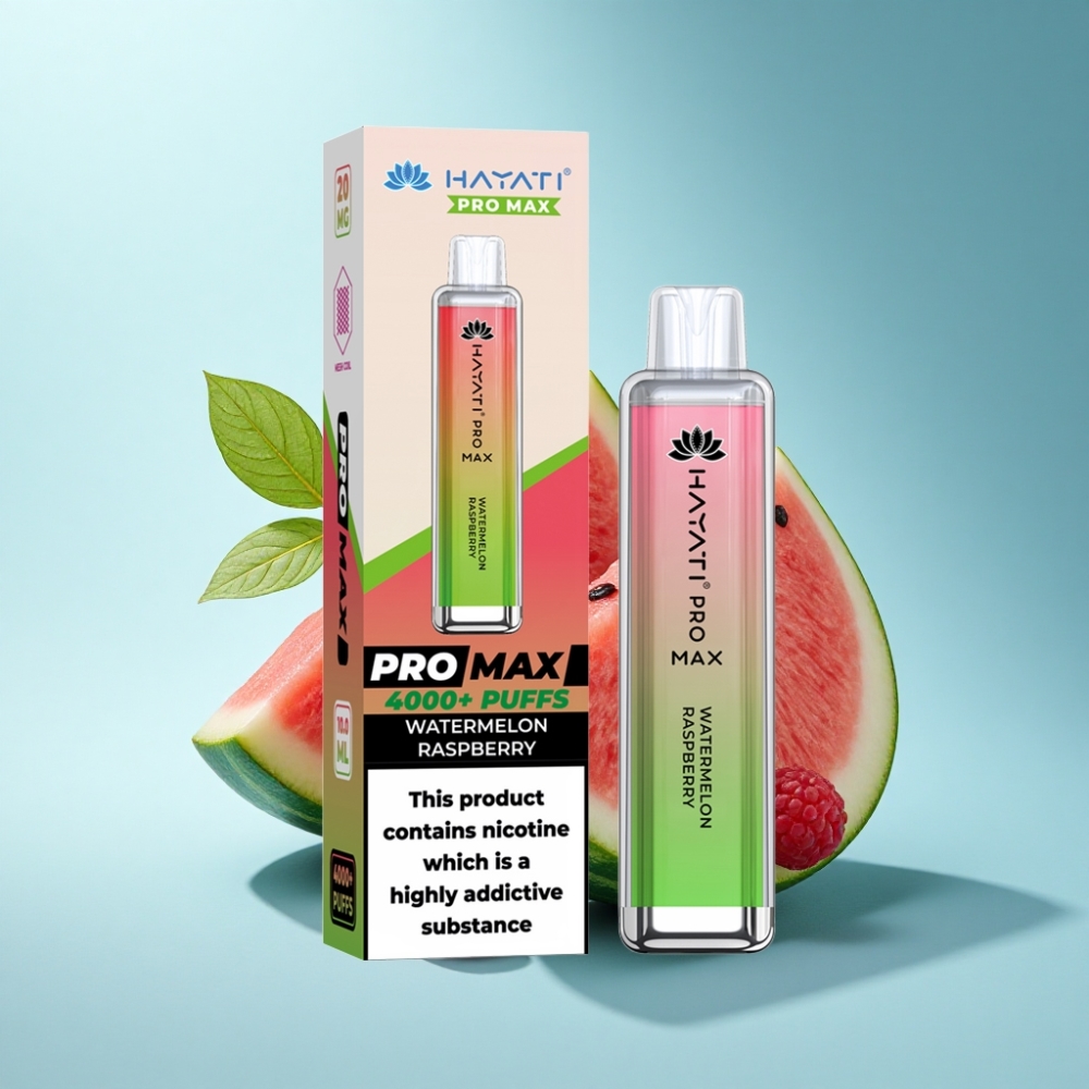 Hayati Pro Max 4000 Puffs Rechargeable Watermelon Raspberry Disposable Vape