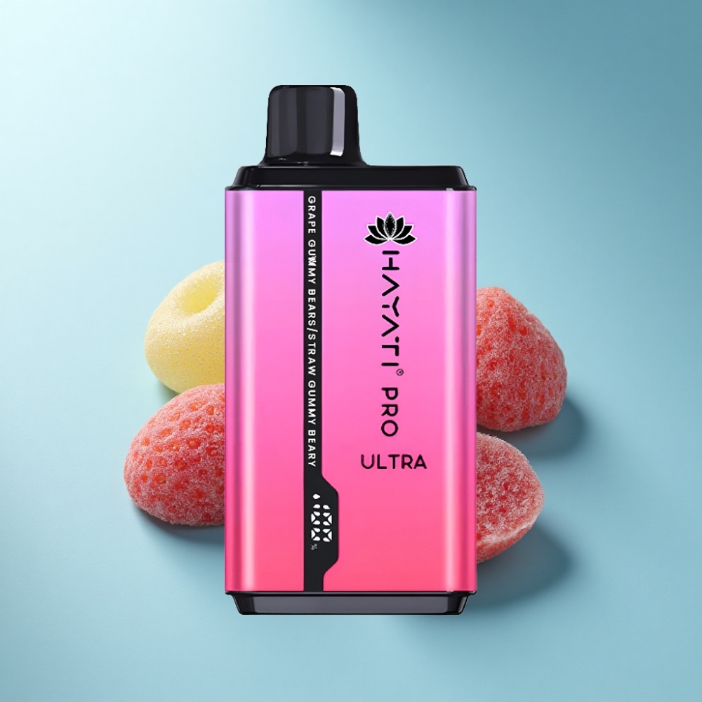 Hayati Pro Ultra 15000 Puffs 24ml 2% Grape Gummy Bear Strawberry Gummy Bear