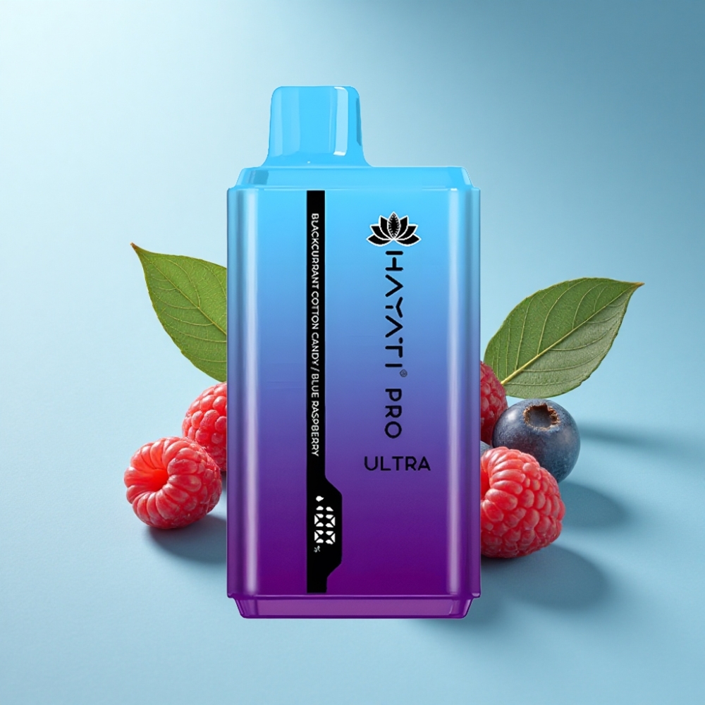 Hayati Pro Ultra 15000 Puffs Blackcurrant Cotton Candy Blue Raspberry Disposable Vape