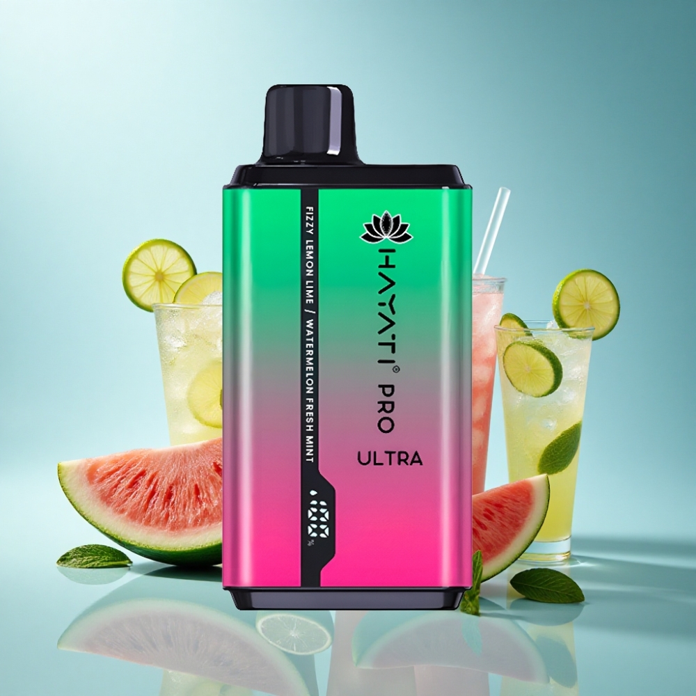 Hayati Pro Ultra 15000 Puffs Fizzy Lemon Lime Watermelon Mint 2×12ml 2%