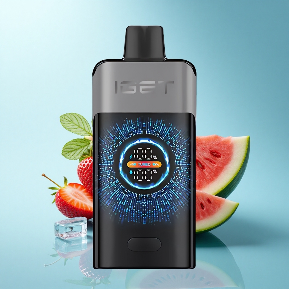 IGET ONE 12000 Puffs Disposable Vape Strawberry Watermelon Ice Turbo Mode Dual Mesh