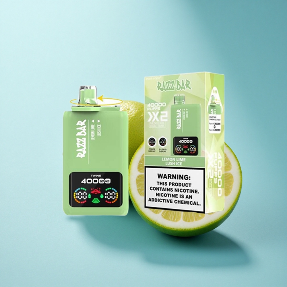 Razz Bar 40000 Puffs Mesh Coil Disposable Vape LEMON LIME & LUSH ICE