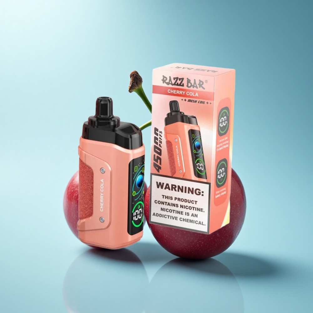 Razz Bar 45000 Puffs 1.0 Ohm Mesh Adjustable Airflow Cherry Cola Disposable Vape
