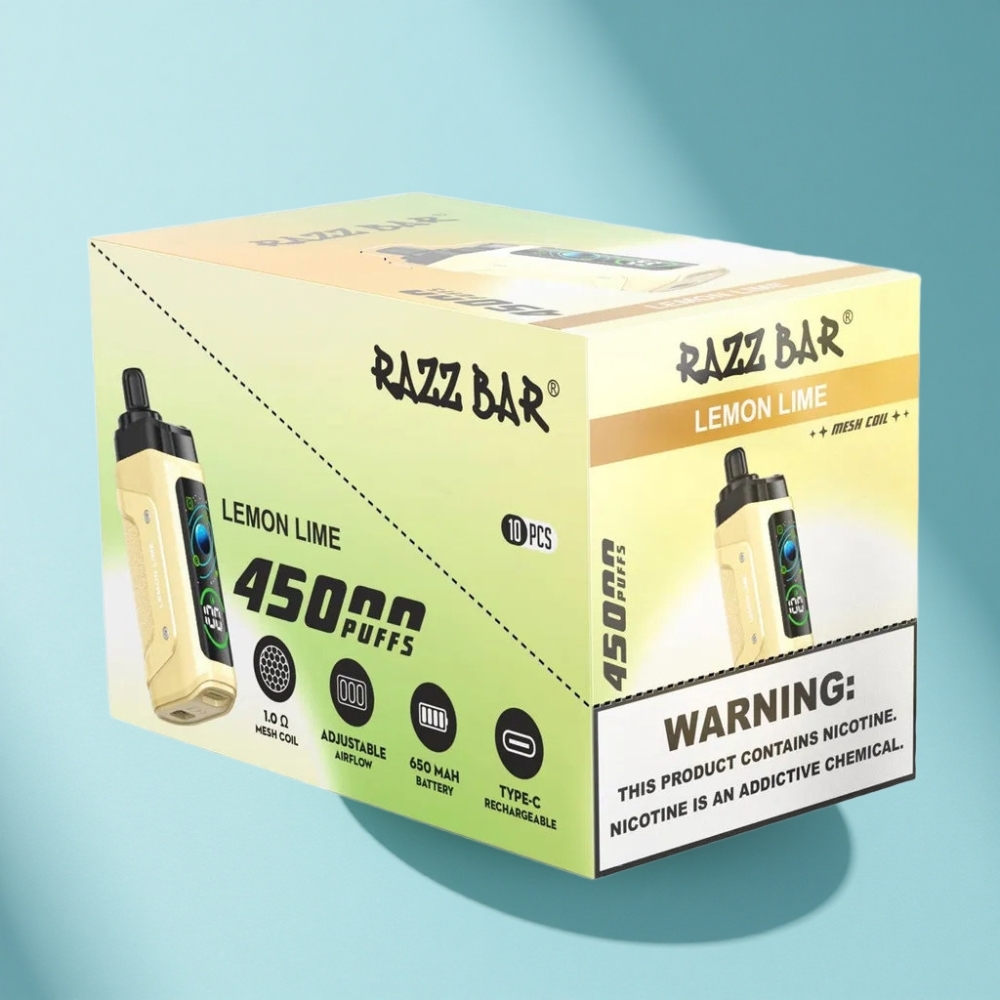 Razz Bar 45000 Puffs Adjustable Airflow Disposable Vape Lemon Lime