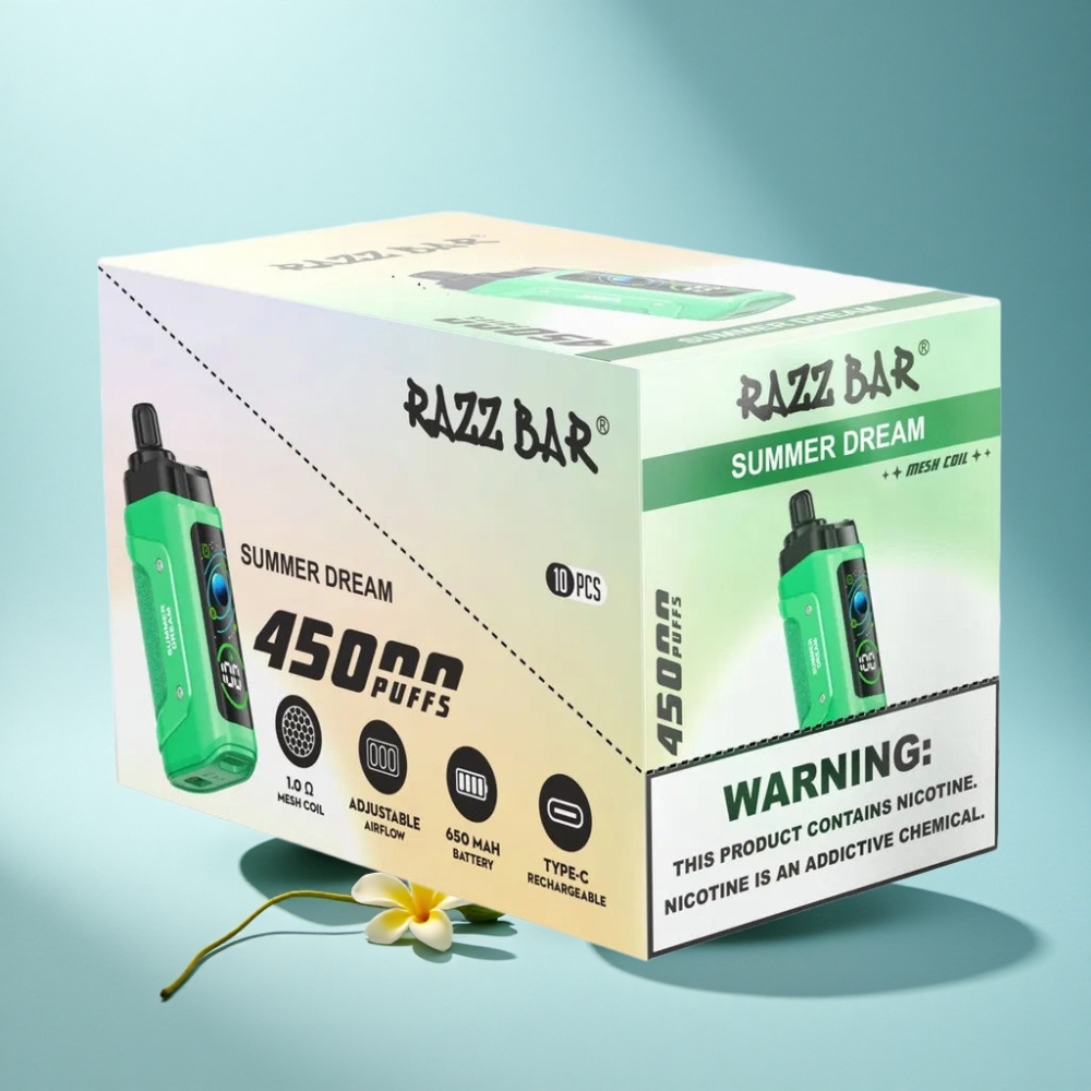 Razz Bar 45000 Puffs Adjustable Airflow Rechargeable Disposable Vape Summer Dream