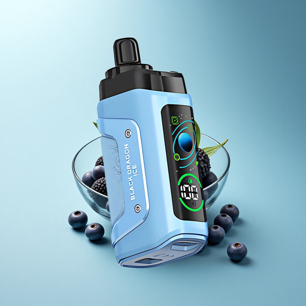 Razz Bar 45000 Puffs Black Dragon Ice Disposable Vape with Adjustable Airflow & Mesh Coil