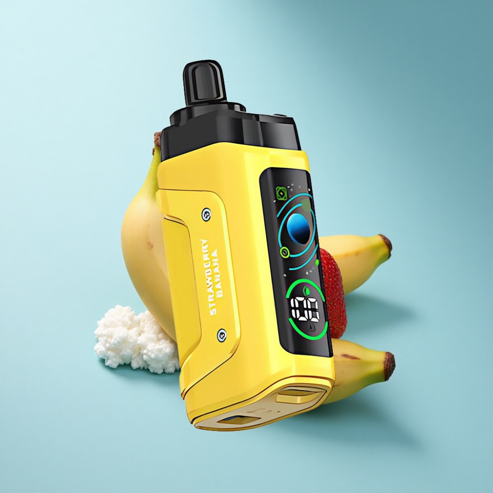 Razz Bar 45000 Puffs Strawberry Banana Disposable Vape with Mesh Coil & Adjustable Airflow